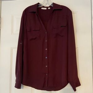 New York & Company  Burgundy Button-Down Shirt